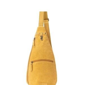 MYRA BAG-  Leather Mustard Colored Sling Bag